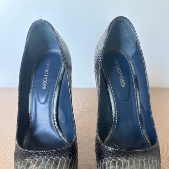 Sergio Rossi Snakeskin Cachet Pumps, Vero Cuoio, Blue Gradient, Size 37 - Picture 3 of 7